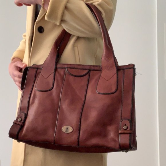 Fossil Vintage Re-issue Leather Brown large tote bag - Picture 11 of 12